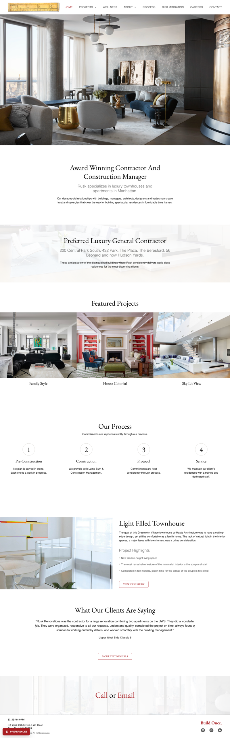 Rusk website after redesign
